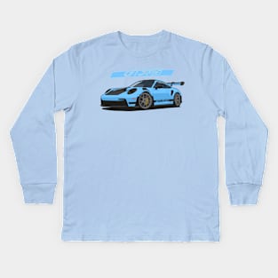 Car 911 gt3 rs light blue Kids Long Sleeve T-Shirt